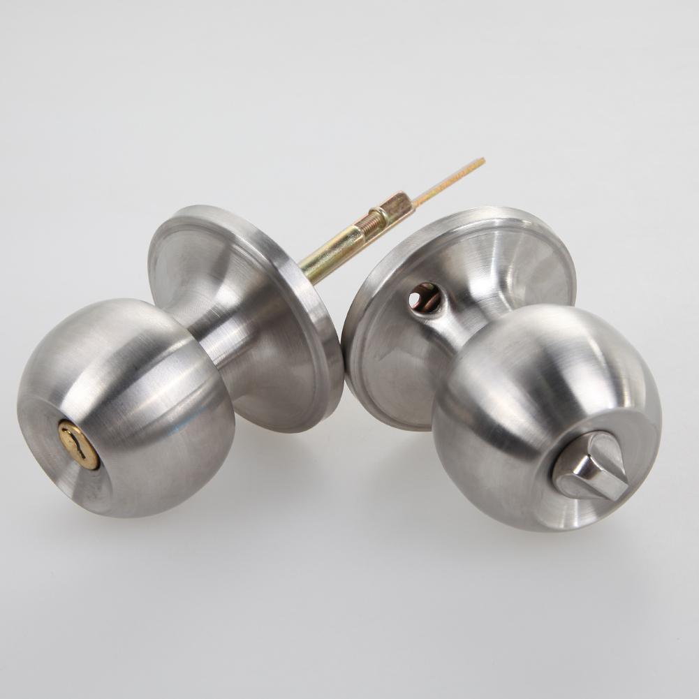 Manija de puerta redonda de rotación inoxidable, cerradura de paso de entrada con llave para el hogar, dormitorios, salas de estar y baños