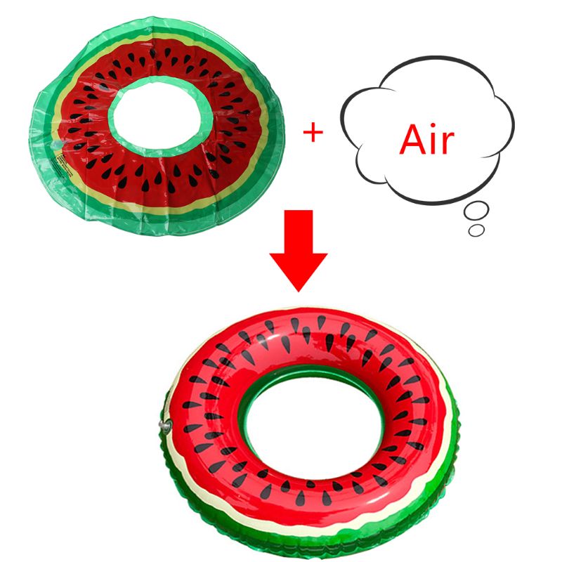 Safely Watermelon Inflatable Swimming Ring Float Pool Swim Circle Laps Adult Kids Beach Toys