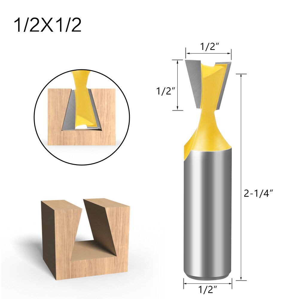 1/5/6Pcs 6mm/6.35mm 8MM Shank Dovetail Milling Cutters C3 Grade Tungsten Router Bits For Wood Carving Woodworking Tools