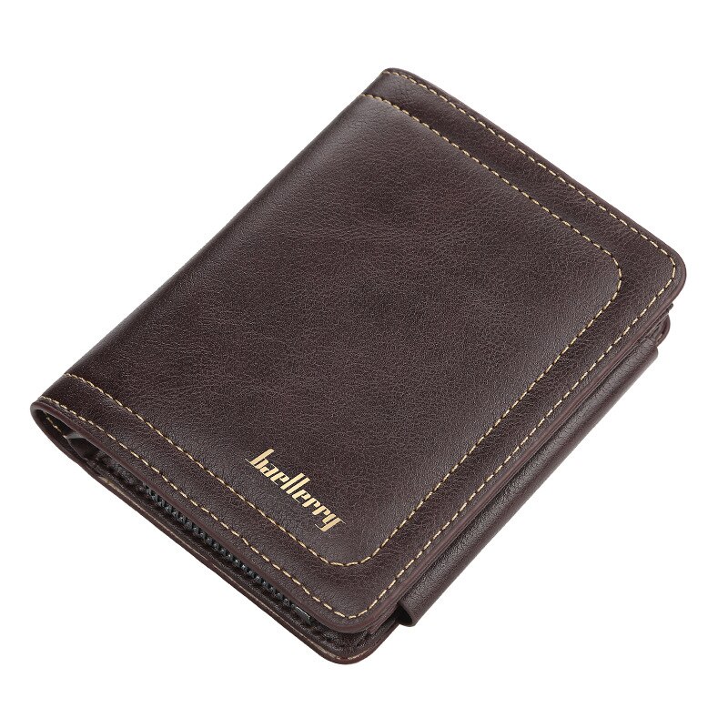 Short Wallet for Men Business Credit Card Holders Slim Men's Wallet Bifold Pu Leather Cards Wallets Luxury Purse Male: E Coffee