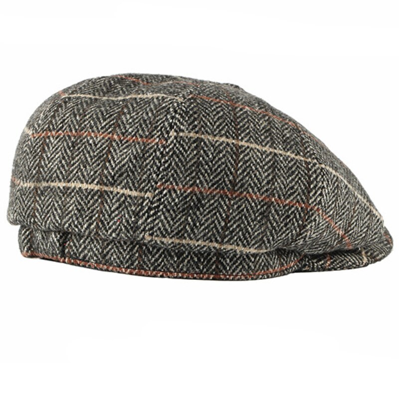Gorro de Tweed Retro a cuadros para hombre, boina, informal, Czapka, gorros octogonales, Cappello Uomo, de invierno,