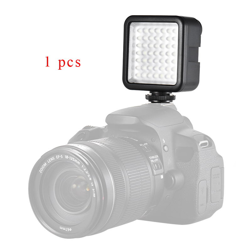 Andoer W49 Mini Interlock Camera Led Panel Light Camcorder Video Verlichting Met Schoen Mount Adapter Voor Canon Nikon Sony A7 dslr: 1 psc