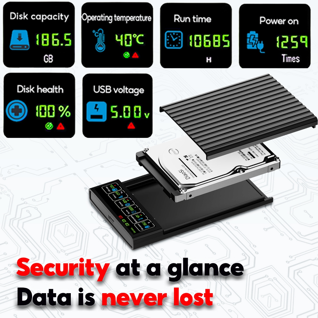 HDD SSD Case 2.5 inch SATA Box USB 3.1 HDD Enclosure 6Gbps Mobile Hard Drive Cases For PC