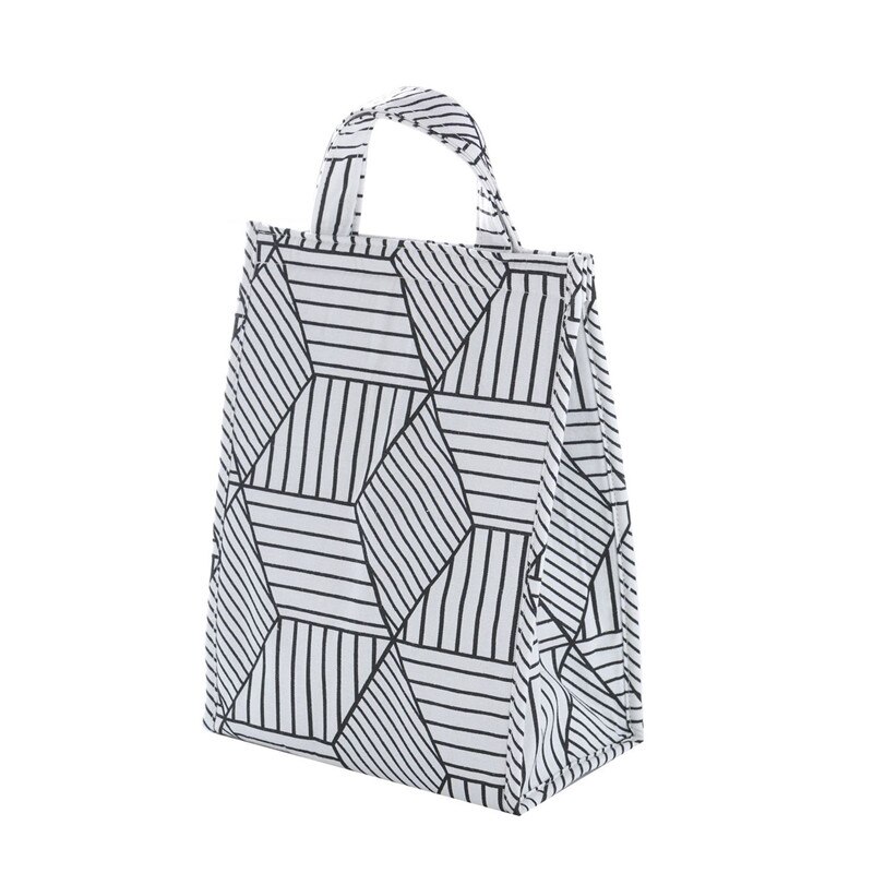 Sacs à déjeuner Oxford étanches, géométrique à treillis, Portable isotherme thermique, glacière pour filles, étui de pique-nique pour étudiants: 05