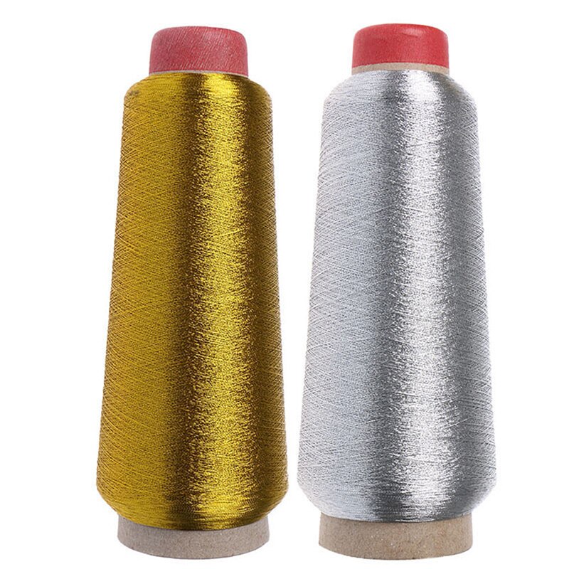 150d Sewing Machine Cone Threads Polyester Overlocking All Purpose Golden Silver Color Sewing Thread