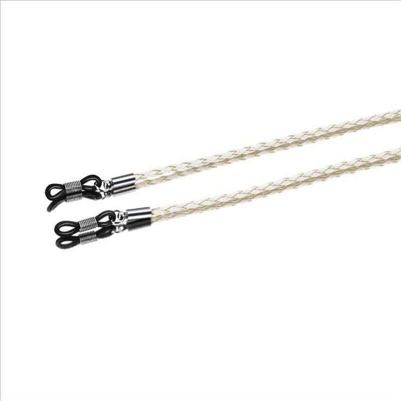 Pu leren brillen, brillenketting, kettingkoord voor sportveiligheid, zonnebrillenkettinghouder, koordriem, brillenaccessoires: Wit