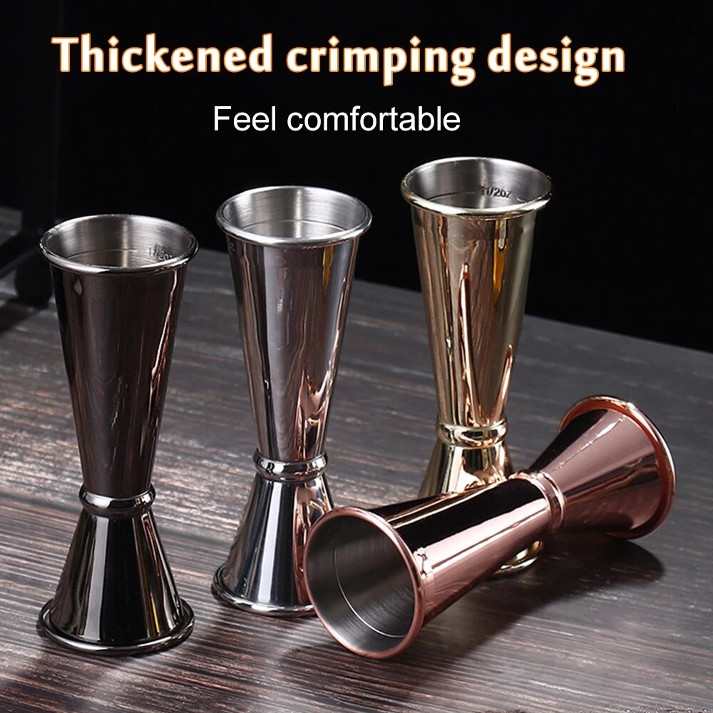 Stainless Steel Wine Measuring Cup Ounce Cup Double Head Cocktail Glass Double Cup Shaker Wine Pours Kitchen Gadgets Barware
