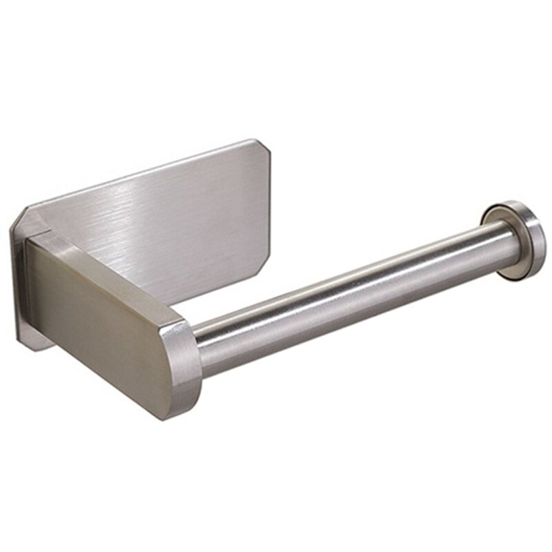Kitchen Roll Paper Self Adhesive Wall Mount Toilet Paper Holder Bathroom Tissue Towel Rack Holders: Silver Short