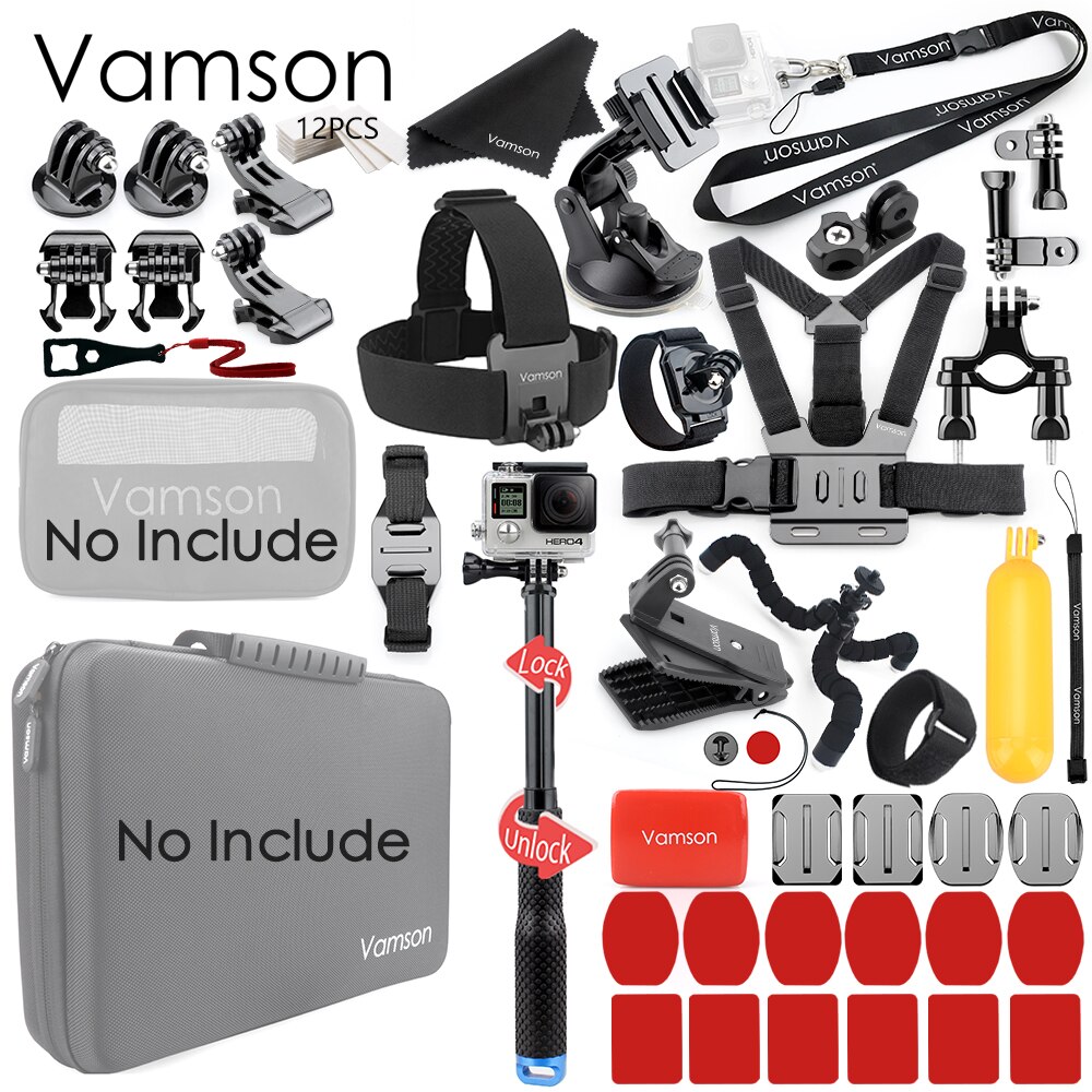 Vamson for Gopro Hero 8 7 6 5 4 Black for Xiaomi Yi 4K Lite for DJI OSMO Action Camera Waterproof Case Bag for SJCAM Eken VS86: VS86A