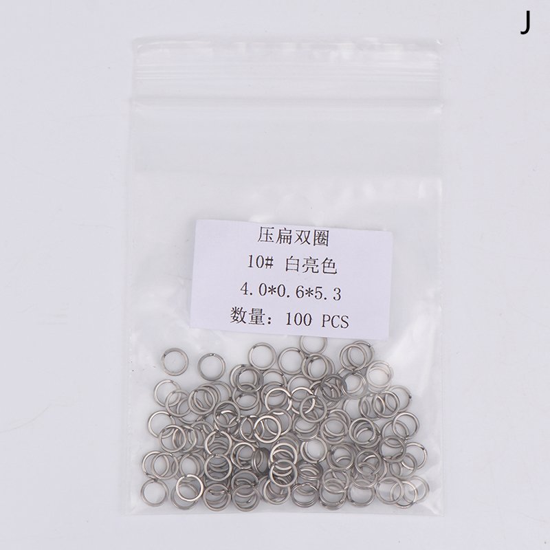 100 Stuks Split Ringen Vissen Rvs Lokken Ringen Zoutwater Terminal Tackles Split Ringen Vissen Connectors Snap Ringen: zwart