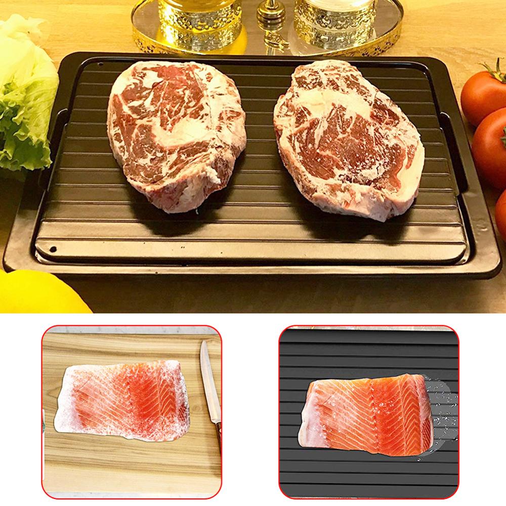 2pcs Fast Defrost Tray Fast Thaw Meat Fish Sea Food Quick Defrosting Plate Board Tray Kitchen Gadget Tool