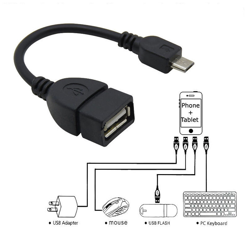 100 stks/partij USB 2.0 vrouwelijke Micro USB male OTG Host kabel 11 cm voor tablet pc mobiele telefoon mp4 mp5 Smart telefoon