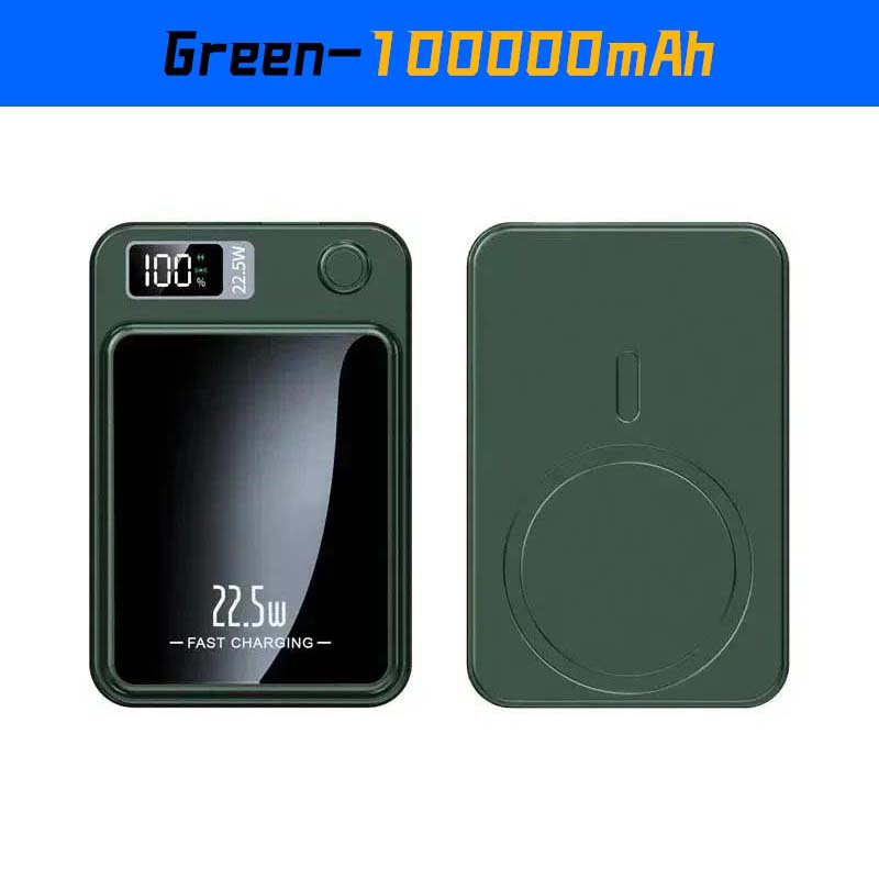 200000mAh ultra-large capacity Fast Charging Xiaomi Magnetic Wireless Power Bank 22.5w Portable Type C Mini Power Bank For Ipho: grey