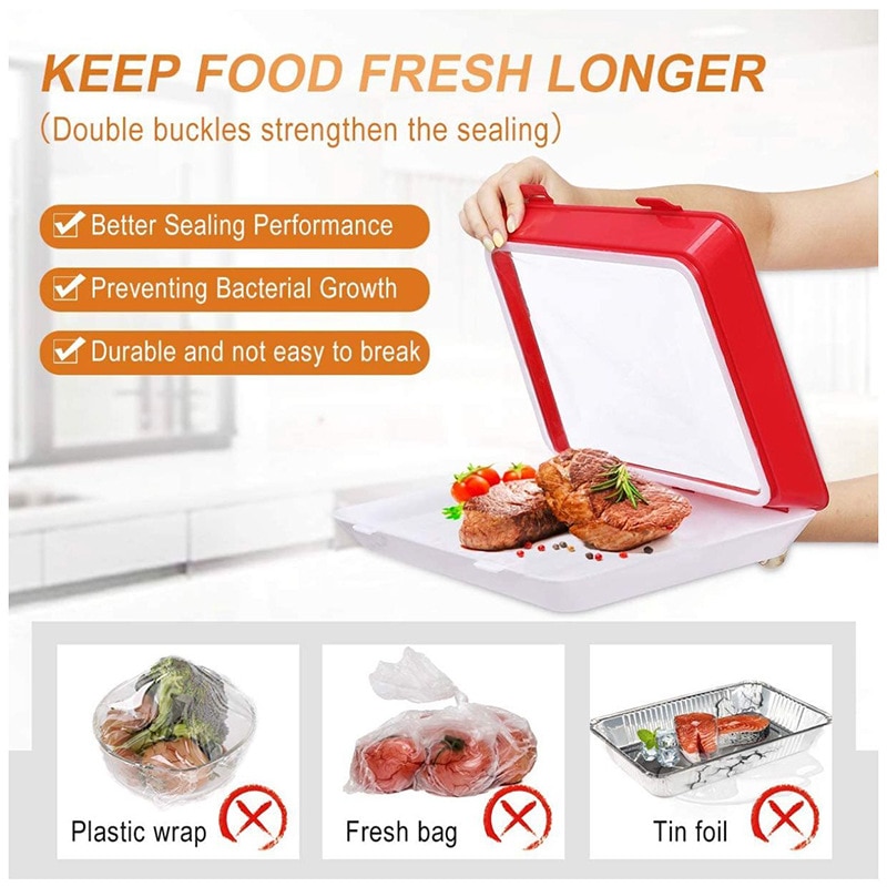 Kitchen Accessories Clever Tray Food Preservation Plastic Wrap Food Storage Reusable Serving Fruit And Vegetable Tools