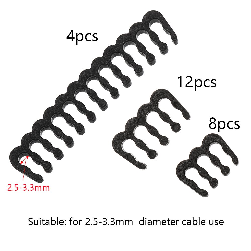 24 stk/sæt computerkabel fast ledningsmanager  pp 4/6/8/24 pin kabel kam/klemme/clips/organizer strømkabler ledninger 2.5-3.3mm