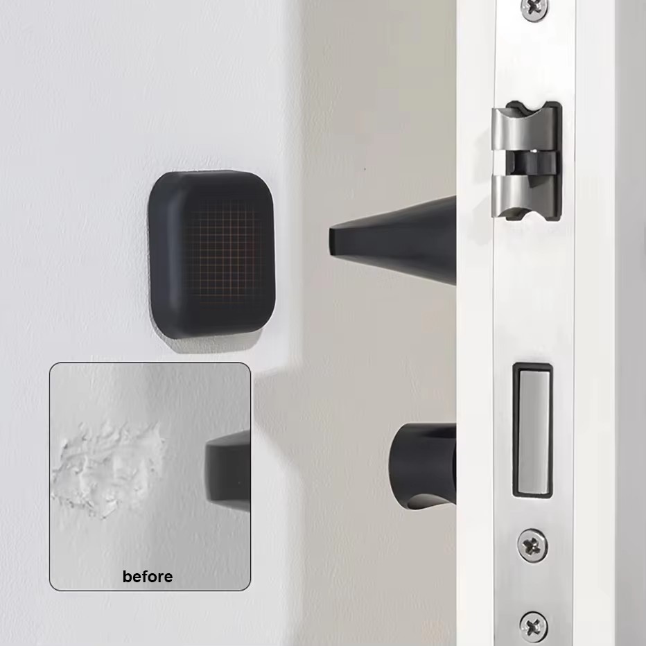 Tope de puerta anticolisión, mango de silicona, autoadhesivo, Protector silencioso antigolpes, almohadilla para Porte, almohadilla protectora de pared para mejorar el hogar