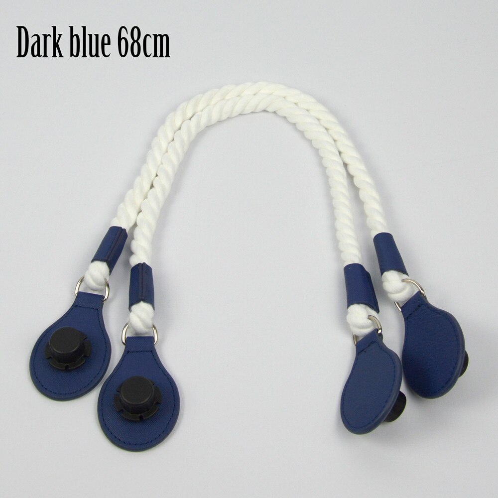 1 paar lange korte zachte witte henneptouw handgrepen met druppels voor o bag obag dames handtas klassieke mini chique stad stedelijke tas: Blauw lang