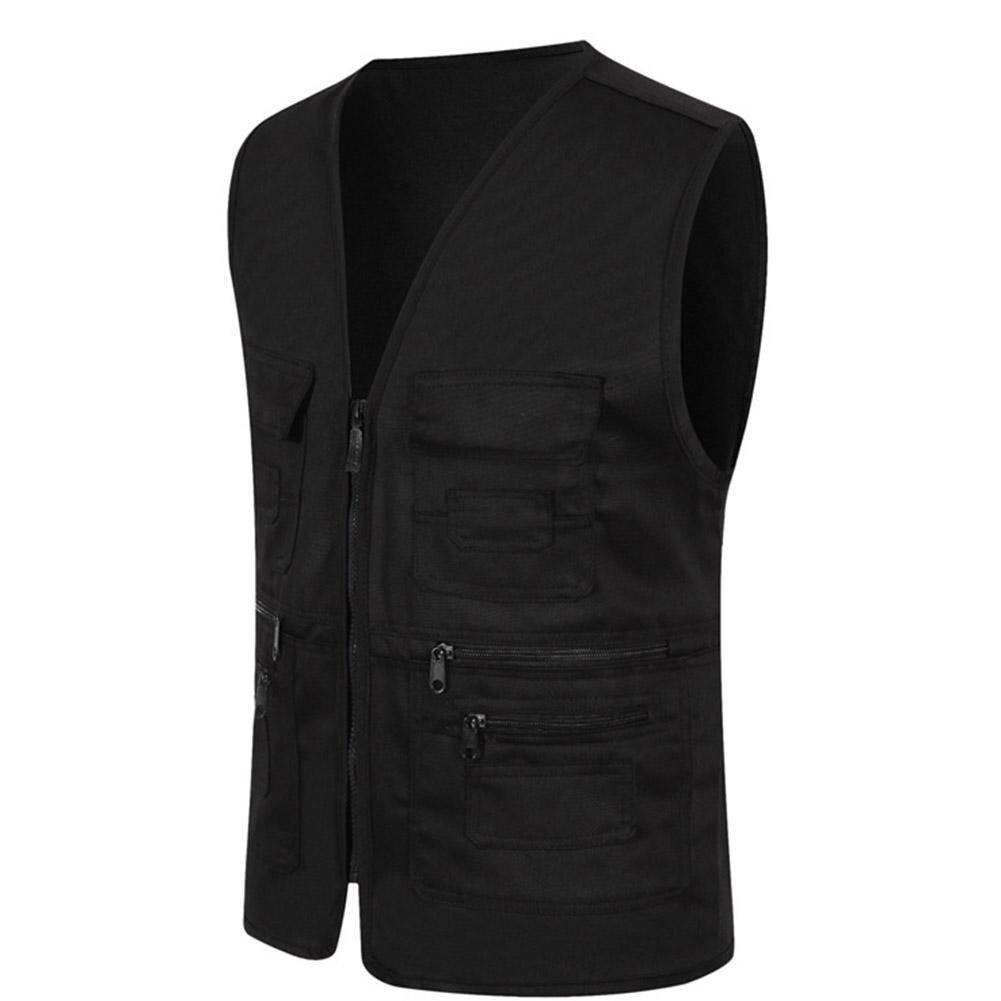 Vesten Mannen Unisex Multi-Pocket Effen Kleur Vest... – Grandado