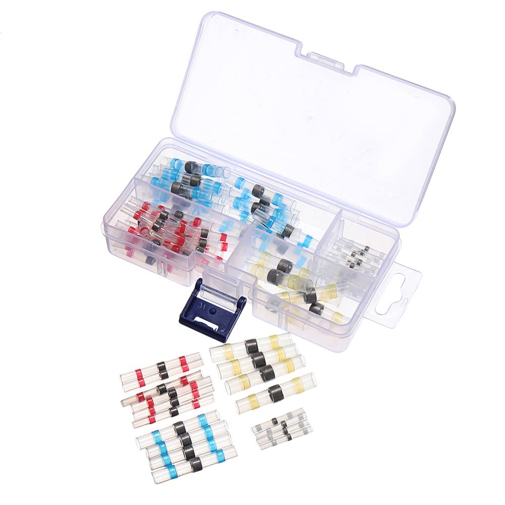 100pcs Waterproof Seal Heat Shrink Solder Wire Connector Shrinkage Solder Sleeve Heat Shrink Tube kit Wire Splice Connector