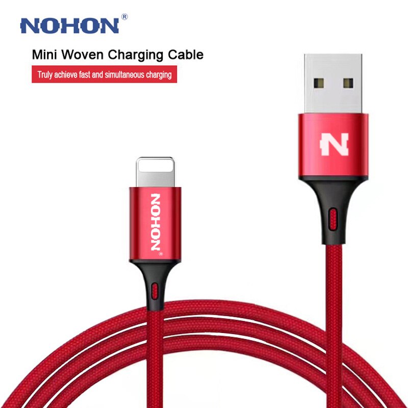 Original nohon 8pin cabo usb para iphone 7plus 6s mais 5 5S 5c ios 10 9 8 ipad ipod cabo de carregamento rápido sincronização dados fio