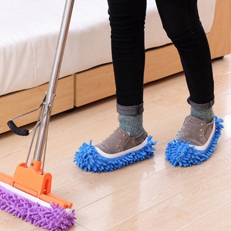 Zapatillas limpiadoras de polvo, para el baño de la casa mopa, para limpiar el piso, pantuflas, funda para zapatos para perezosos, trapo de microfibra, paño 1 unidad