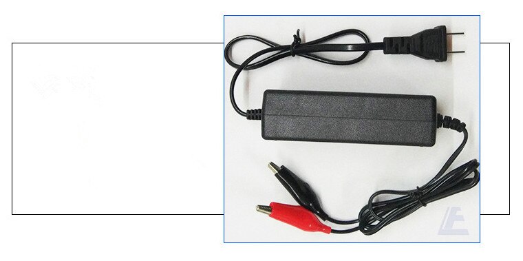 Black Short Circuit Protection 12 V 2A Sealed Lead Acid Rechargeable Automatic Battery Charger Per Car Truck Motorcycl
