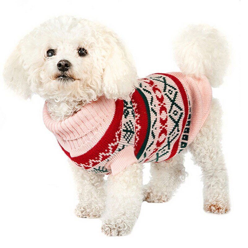 herrlich KEK XS-XL Kleine Hund zur Seite fahren Warme Herbst Winter Hund Kleidung Welpe Strickwaren Rollkragen Häkeln Hund Mantel Chihuahua Yorkie: Rosa / S