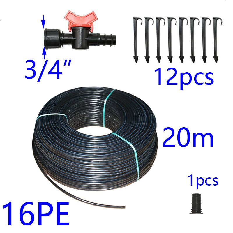 16mm 20mm PE water Tube agriculture irrigation pipe 5/8" 3/4" PE Hose greenhouse orchard Drip Irrigation Tubing: 3I4-16PE-20M