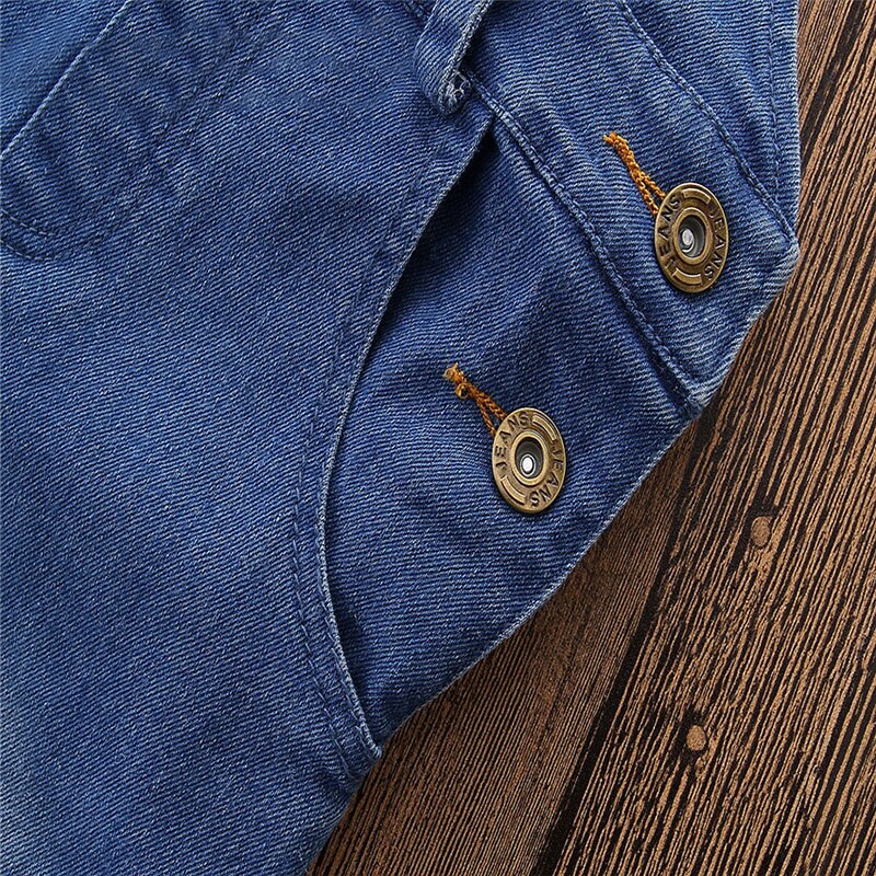 Denim Overalls Broek Jongen Meisje Broek Jeans Denim Jumpsuit Overlles Kids Herfst Winter Gat Jeans Jumpsuits Kleding