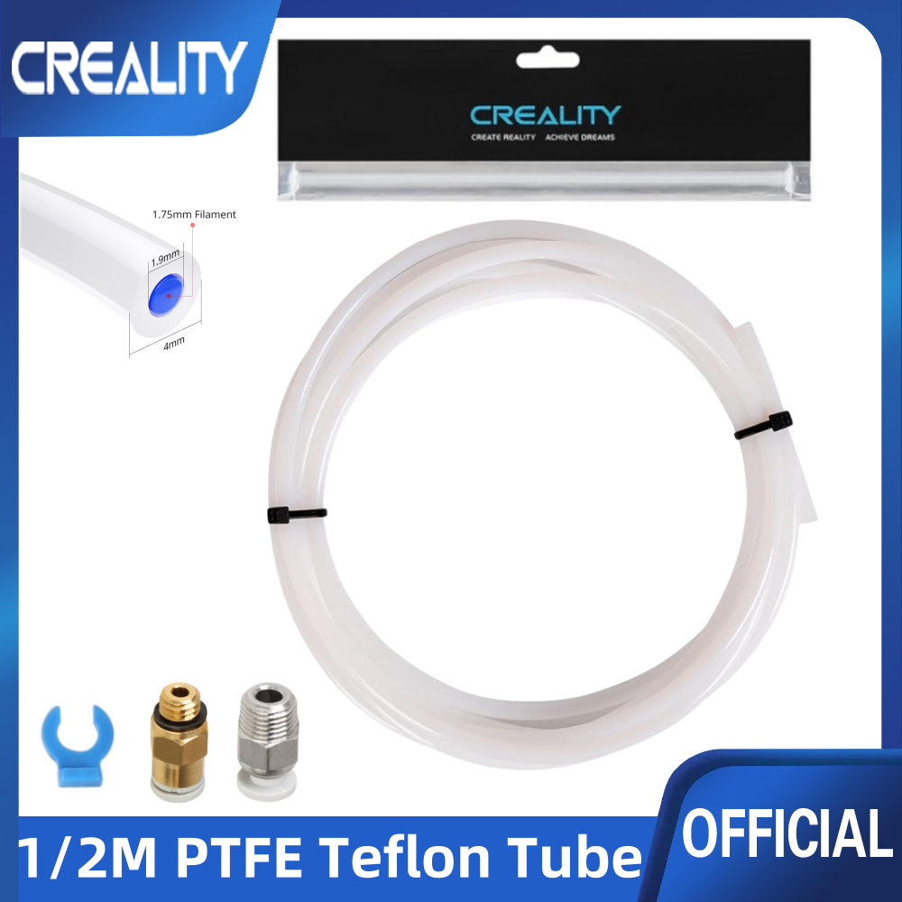 Tubo de teflón de PTFE de 2M, tubo de impresora 3D para filamento de 1,75mm, 4mm OD X 2mm ID, tubo de PTFE transparente, resistente a altas temperaturas, Flexible