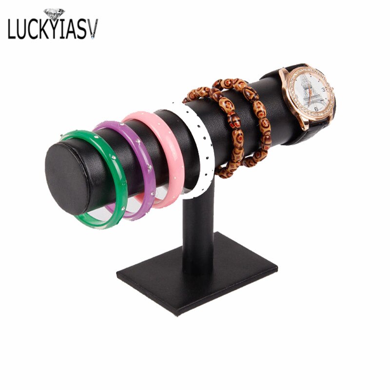 Samt & Leder Armbinde Kette Uhr T-Förmigen Gestell Schmuck-Anzeige Halfter Schmuck Veranstalter Lagerung Anzeige Stand Für Armbinde