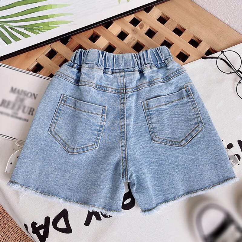 Summer Baby Girl Jeans Princess Elastic Waist Butterfly Denim Shorts Party Kid Children Clothing For Girl