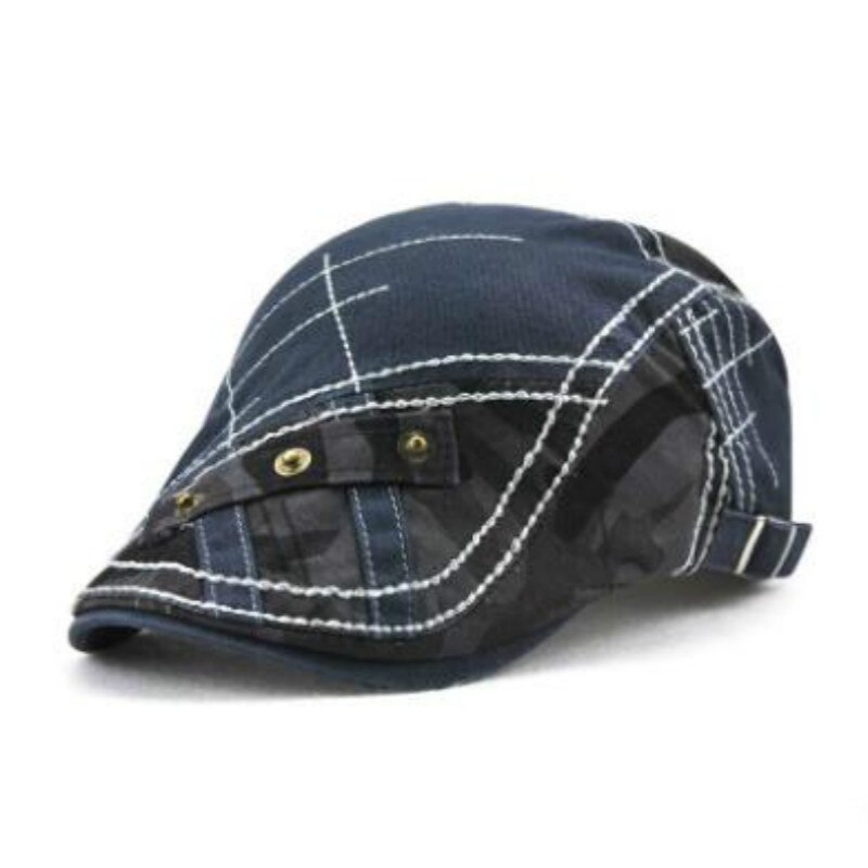 Unisex Inglaterra Boina vaquera sombrero hombres Jean Boina mujeres tapa plana clásico Vintage primavera otoño sólido Newsboy gorro Ivy: denim