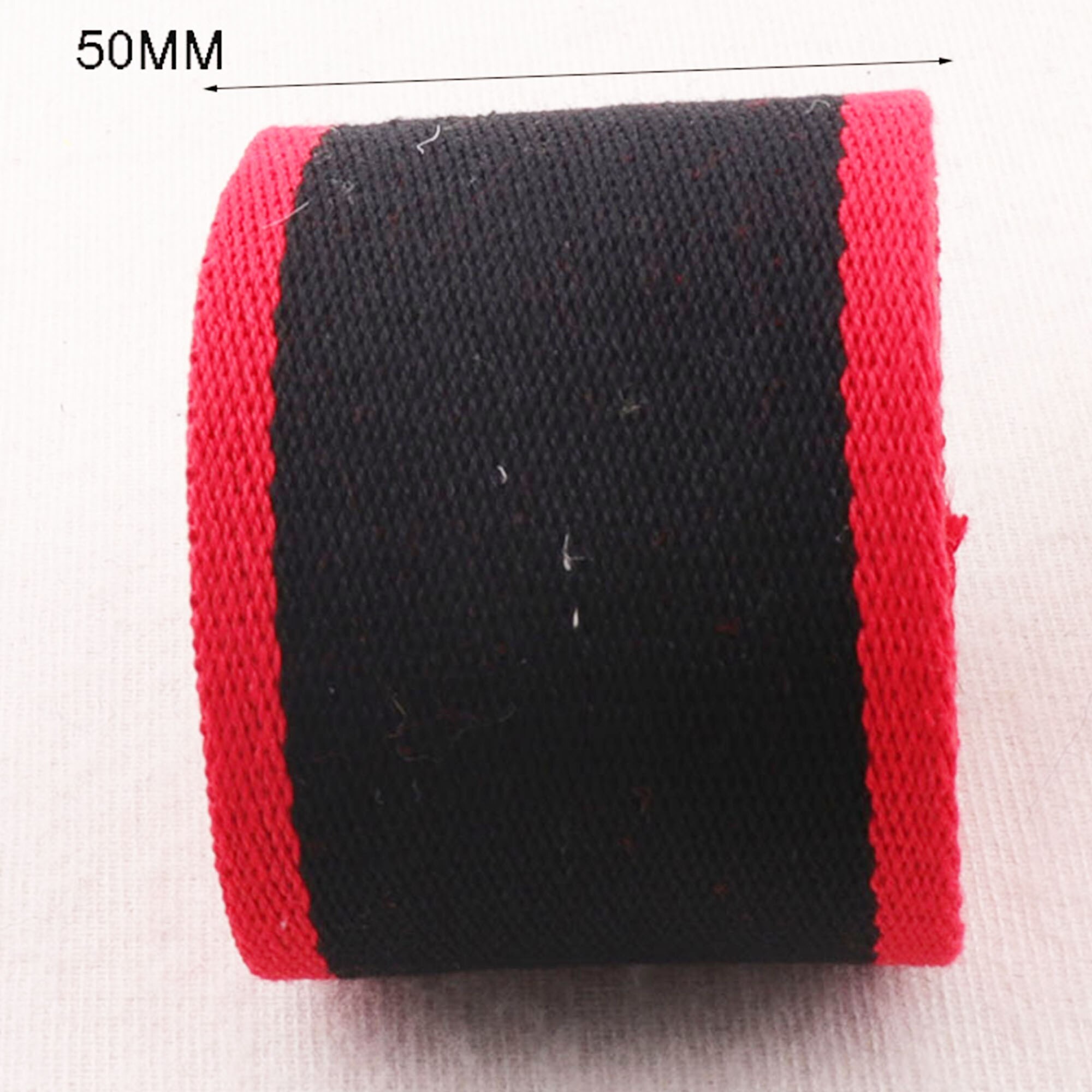 38mm/50mm Black Red Striped Webbing Red Edge Back Cotton Heavy Weight Purse Straps Totes Belts Tape Bag Handle1.5"-2": 50mm-1 YARDS