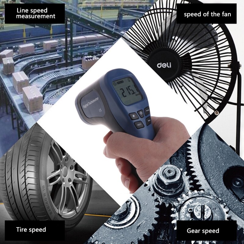 Digital Tachometer Non-Contact Photo RPM Tach Tester Meter Speed Gauge