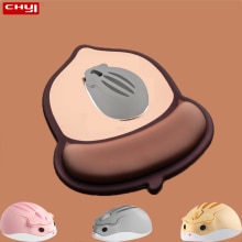 CHUYI 2.4G Wireless Mouse Pink Mini Hamster Cartoon Mice Ergonomic Mini 3D Optical Mause With Cute Mouse Pad For PC Laptop