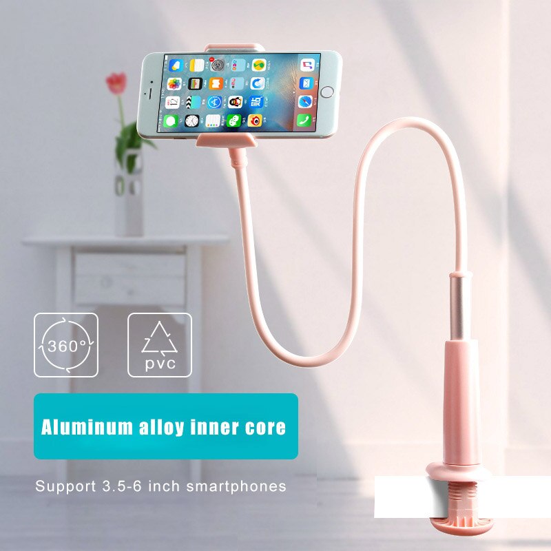 Phone Holder Bed Gooseneck Mount Flexible Arm Bracket for Smartphone Bedroom Desktop LFX-ING