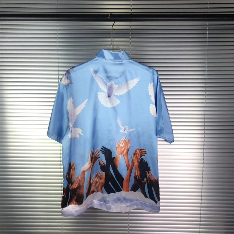 Blå fred due skjorte herre kvinder 1:1 top t-shirts peace due skjorter