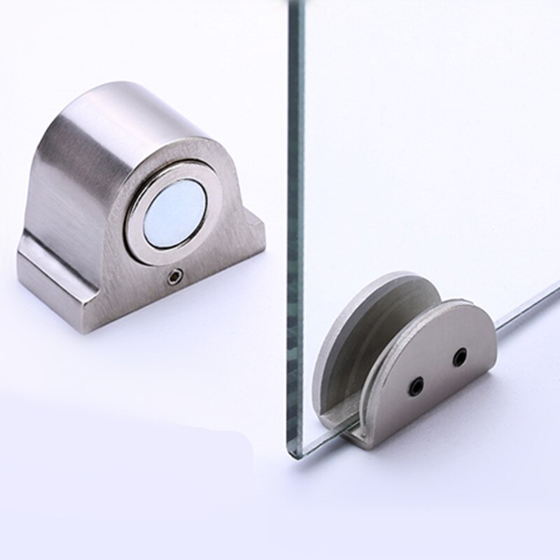 Magneet Glazen Deur Stop Rvs Deurstopper Magnetische Deur Houder Wc Glas Deur Deurstop Meubels Hardware Tool