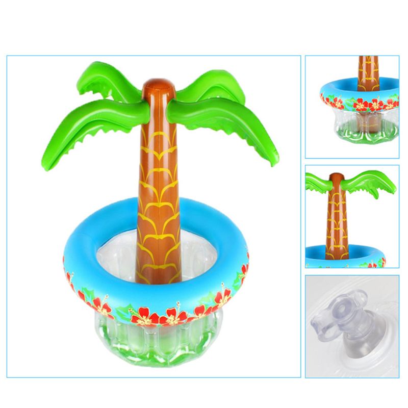 Inflatable Palm Tree Coolers Floating Drink Beverage Cooler for Summer Swimming Pool Beach Outdoor Party Theme Decoration