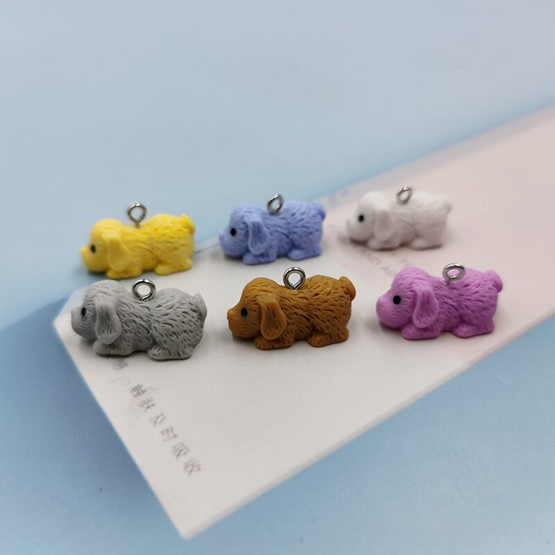 10Pcs Mooie Puppy Hond Pekinees Charms Leuke Dier Hars Hangers Charm Diy Oorbel Armband Sieraden Maken Accessoires C620