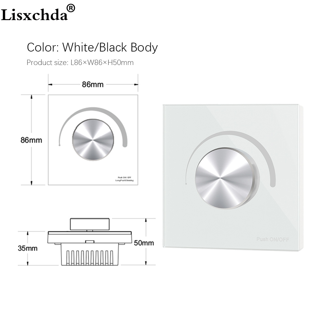 Ac triac lysdæmper led 220v 230v 110 vdimmable knap trykkontakt controller til led pære lys lamper (hvid / sort)