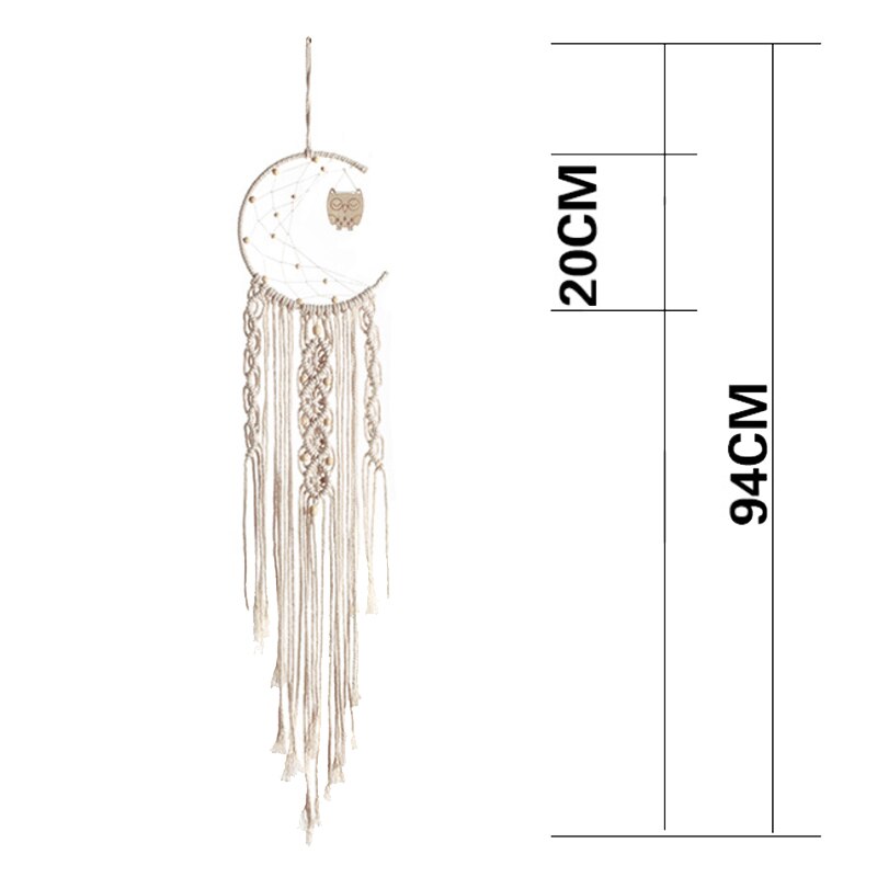 Bohemian DIY Handmade Macrame Wall Hanging Tapestry/ Dream Catcher Home Wedding Ornament Decor,with LED