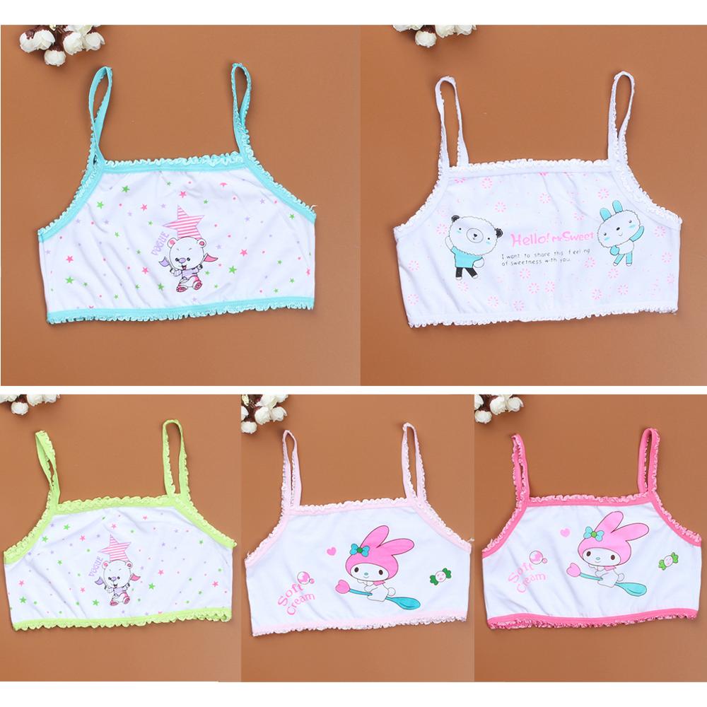 Young Girl Training Bra Children Girl Cartoon Printing Bra Teenage Underwear