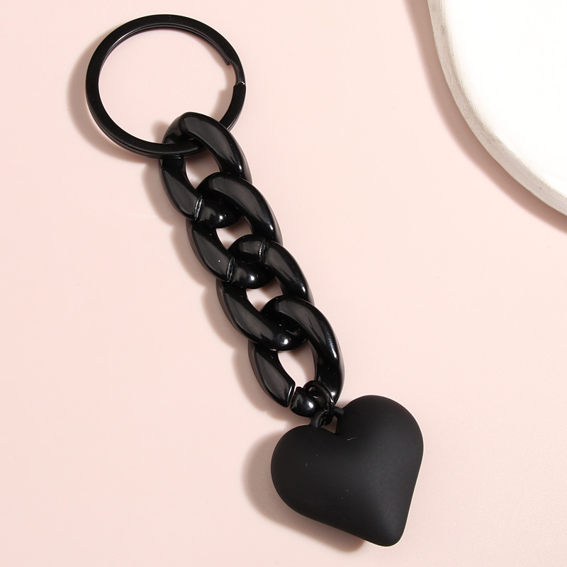 LLavero de corazón hecho a mano, llavero de cadena de eslabones de plástico acrílico para mujeres y niñas, accesorio colgante para bolso, llaves de coche, de joyería