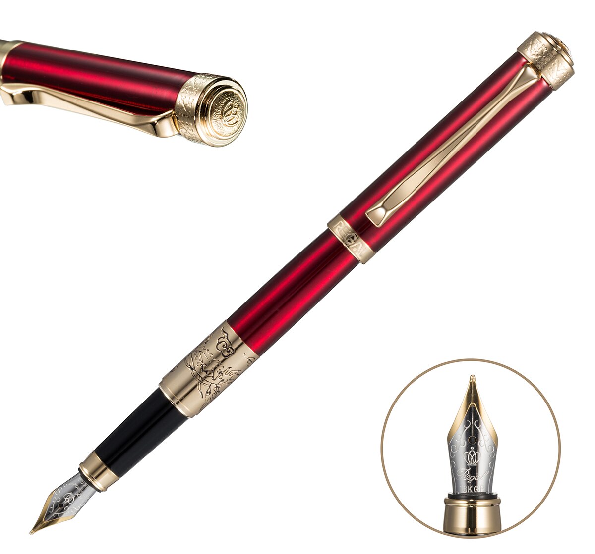 Regal Fountain Pen, Prince Commemoration Collection Germany Iridium Medium Nib Business Graduation Pen Three Color Optional