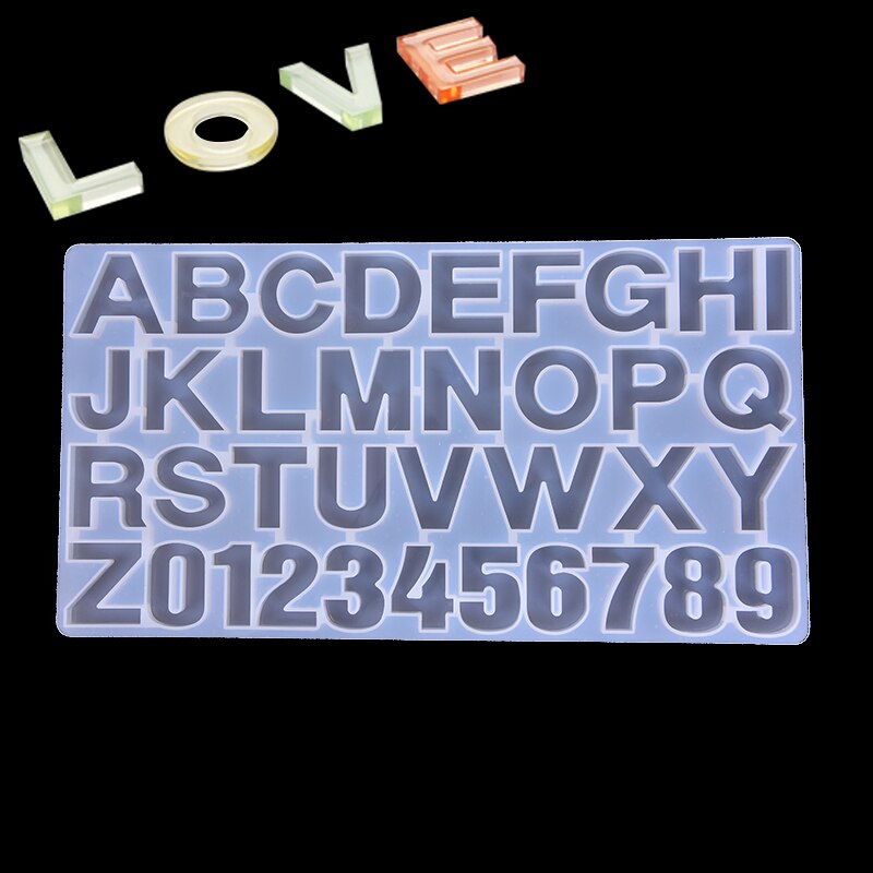 1Pc Transparent English Letters Alphabet Punctuation Letter Epoxy Resin Silicone Mold Pendant 3D Mould Decorating Craft Tools