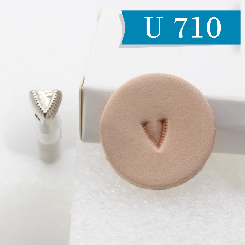 Leather Stamp Tool Engraving and Embossing Tools Different Shape Stamp Punch Set Saddle Making Tools for Leather Craft Working: U 710 1Pcs