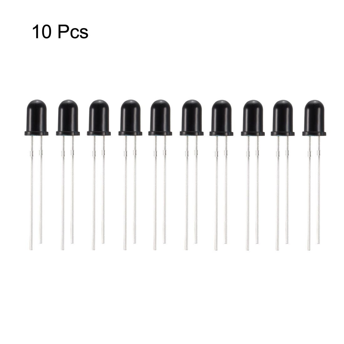 uxcell 15pcs 3mm 940nm Infrared Receiver Diode DC 1.2V LED IR Receiver Black Round Head 10pcs 5mm 940nm