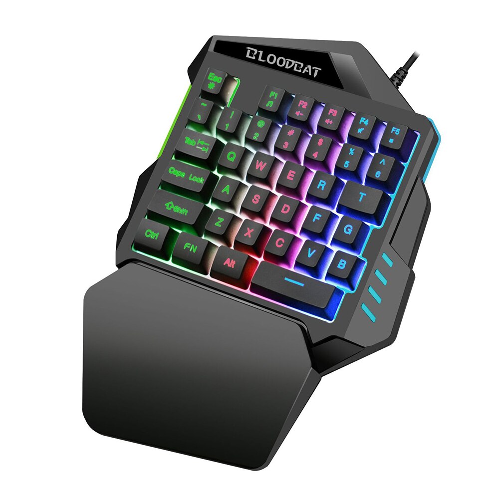 Left One Handed Gaming Keyboard Single Hand Mini Membrane Keyboard Ultra-slim Wired Keyboard for PC Gamer kepad